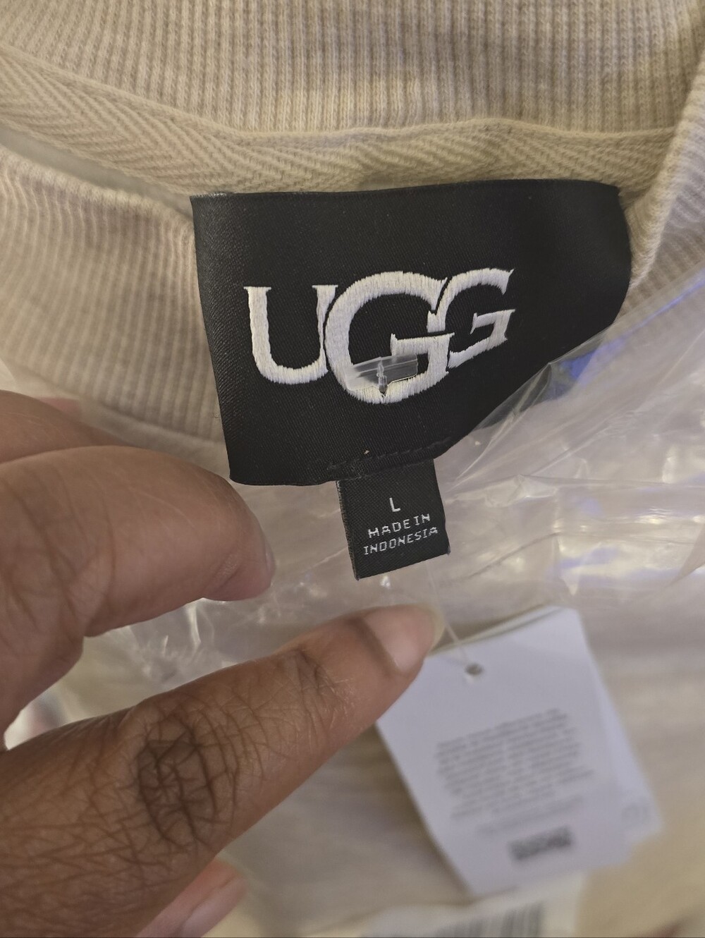 UGG Classic Crewneck Sweatshirt in Tan - Picture 3 of 4